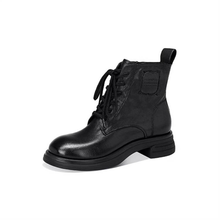 JESSICA SOPHIA Top Grain Cow Leather Combat Boots Women's