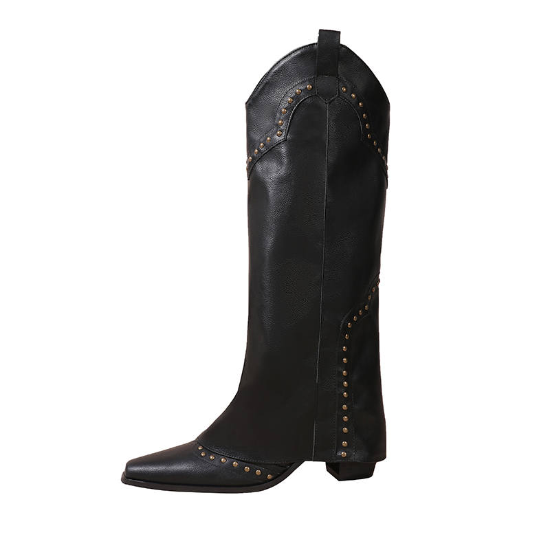 JIUXINGDAO Microfiber Leather Knee high Boots Women's