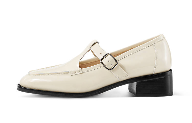 7or9 Vanilla Pancake Cow Leather Casual Shoes Women's White