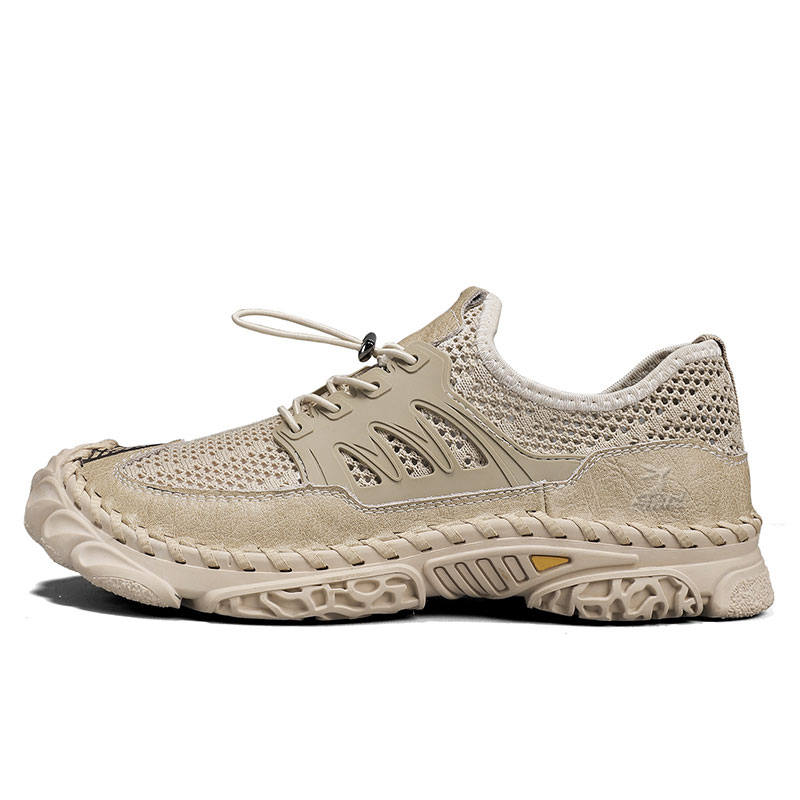 DAISHUTOU Cow Split Leather Breathable Low top Casual Shoes Unisex