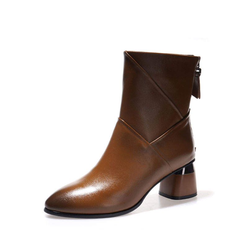 Devanro Devanro Top Grain Cow Leather Ankle Boots 6cm Women's