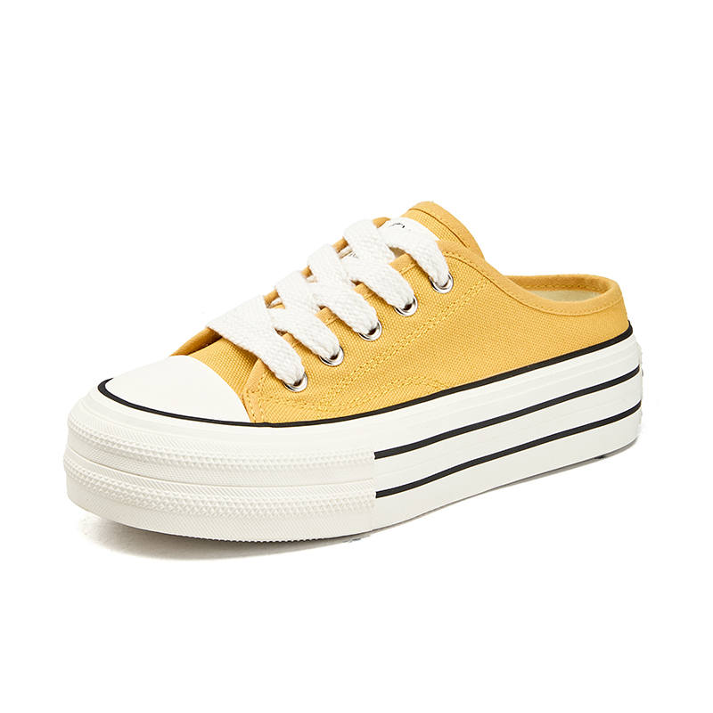 La Chapelle Rubber Sole Slip Resistant Closed Toe Slippers Women's Yellow