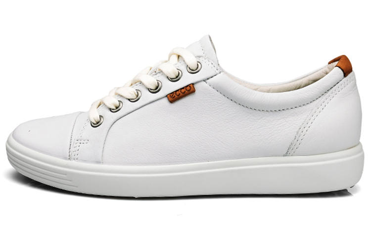 Ecco Soft Cool Leather Low top Stylish Skateboarding Shoes Women's White