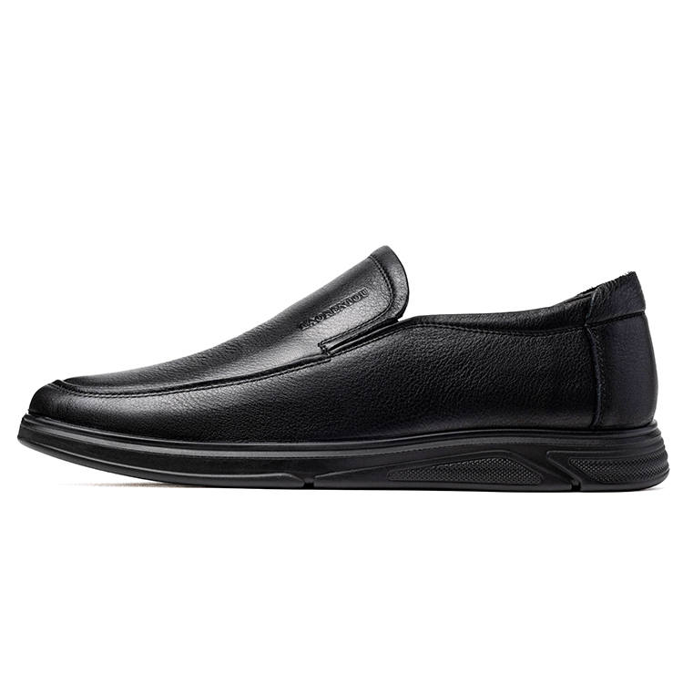 LAORENTOU Top Grain Cow Leather Casual Dad Shoes Men's Black
