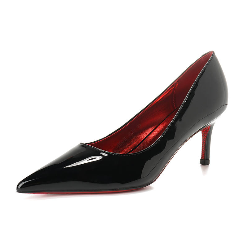 QITUMAUL Pu Slim Heel High Heels Women's