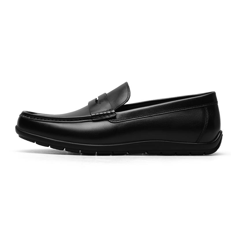 GOLDLION Loafers Men's Low Top Black/Black Perforated