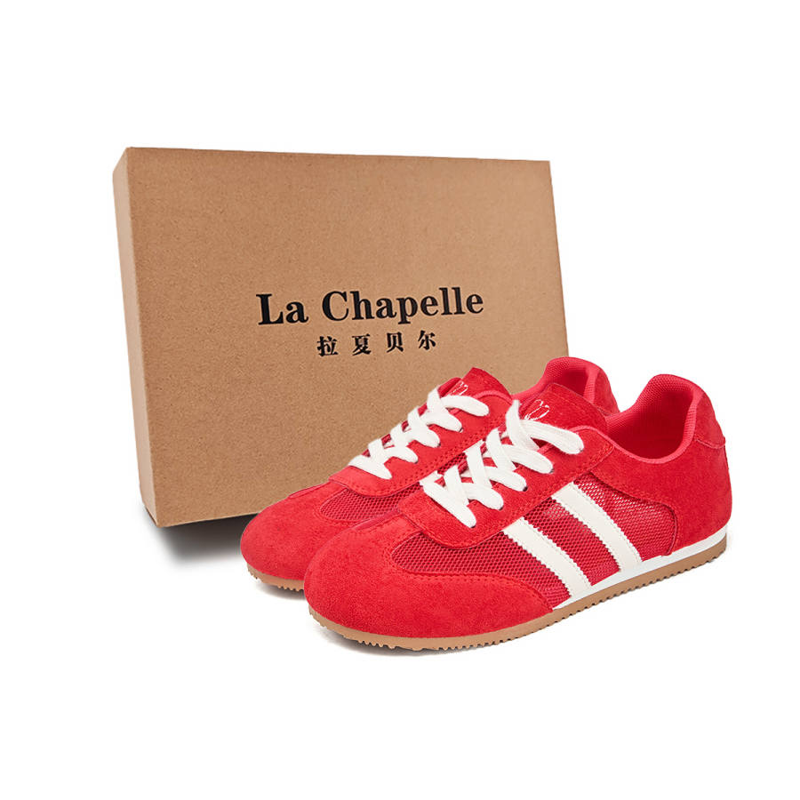 La Chapelle Anti Slip Wear Resistant Low Top Casual Shoes Women's Red