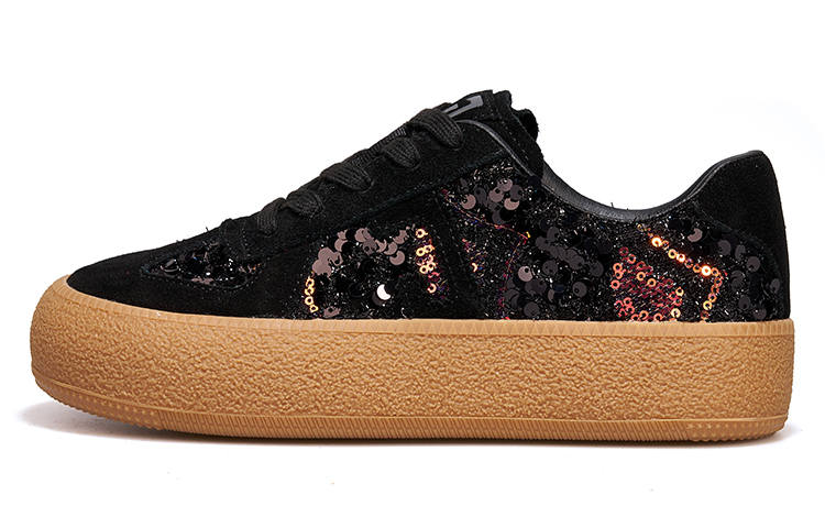 Joy&Mario Cow Split Leather Height Increasing Low top Skateboard Shoes Women's