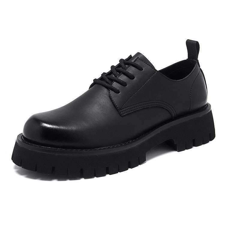 KAQIAODI Casual Leather Shoes Men's Low Top Black
