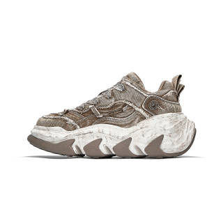 NEXT IMPULSIVE Reconstructed Denim Collection Low top Casual Shoes Unisex Mocha