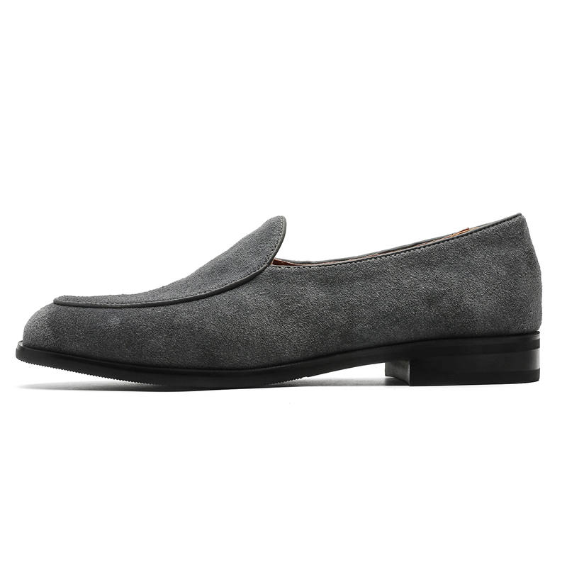 WEISHIBANGWEI WEISHIBANGWEI Cow Suede Loafers Men's Gray
