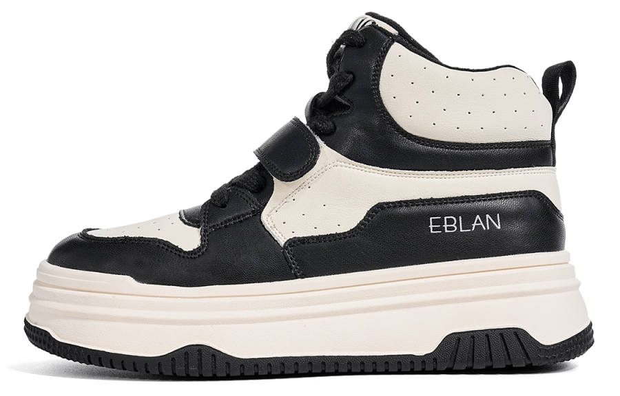 EBLAN Synthetic Leather Fleece Lined Thermal Comfortable Versatile Abrasion Resistant High top Skateboard Shoes Women's