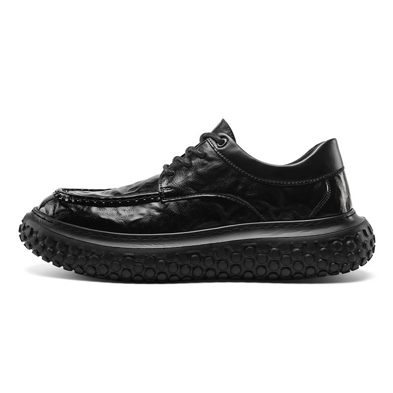 G.N.SHIJIA Men's Casual Shoes Men's Low Top Black/Dark Brown