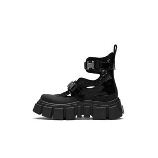 CINDY C ERIC Cow Leather Ankle Boots 5.5cm Women's Black