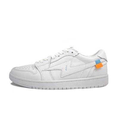 DIARYSAY Cow Leather Cushioning Abrasion Resistant Cushioning, Wear Resistant Low top Skateboard Shoes Unisex White
