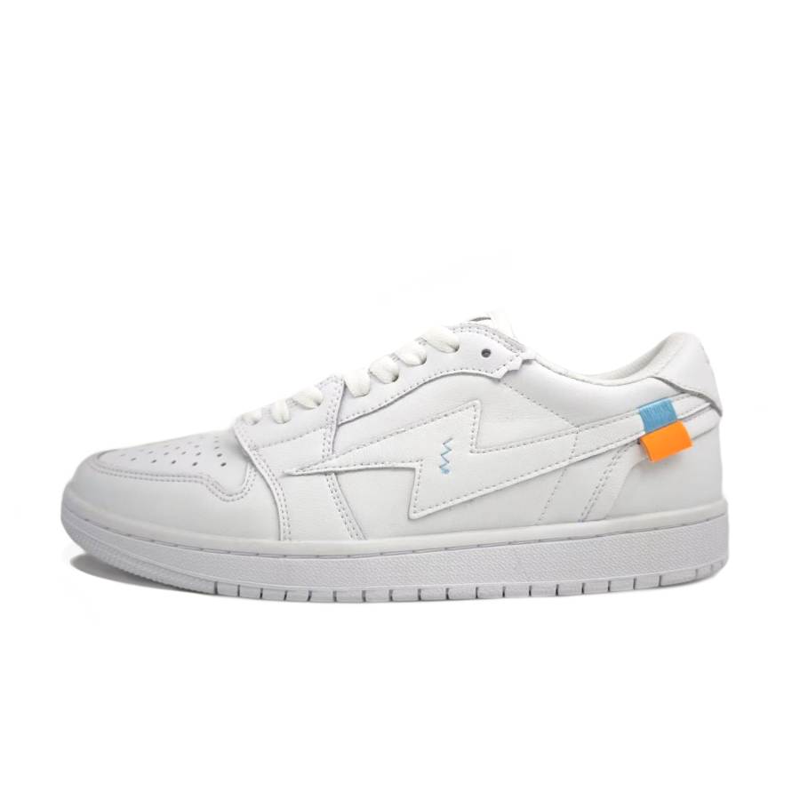 DIARYSAY Cow Leather Cushioning Abrasion Resistant Cushioning, Wear Resistant Low top Skateboard Shoes Unisex White