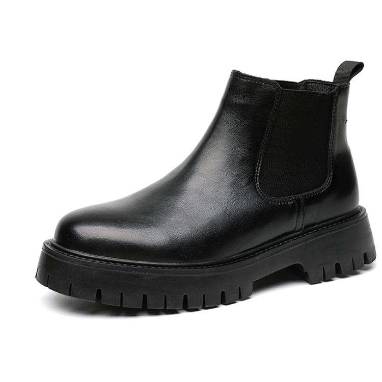 GIGIRYO Top Grain Pig Leather Short Chelsea Boots 3.5cm Men's