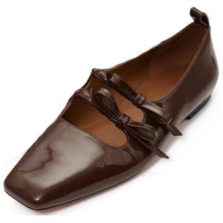 SHUSHU/TONG Cow Leather Flat Mary Jane Shoes Women's