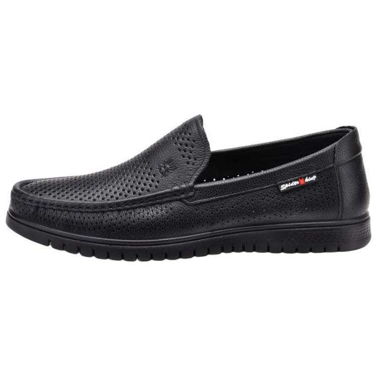 Spider King Top Grain Cow Leather Casual Shoes Men's Black