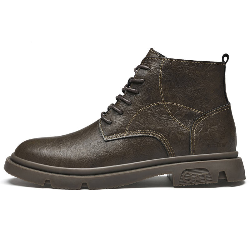 Mansion bull GONGNIUSHIDI Cow Split Leather Combat Boots Men's