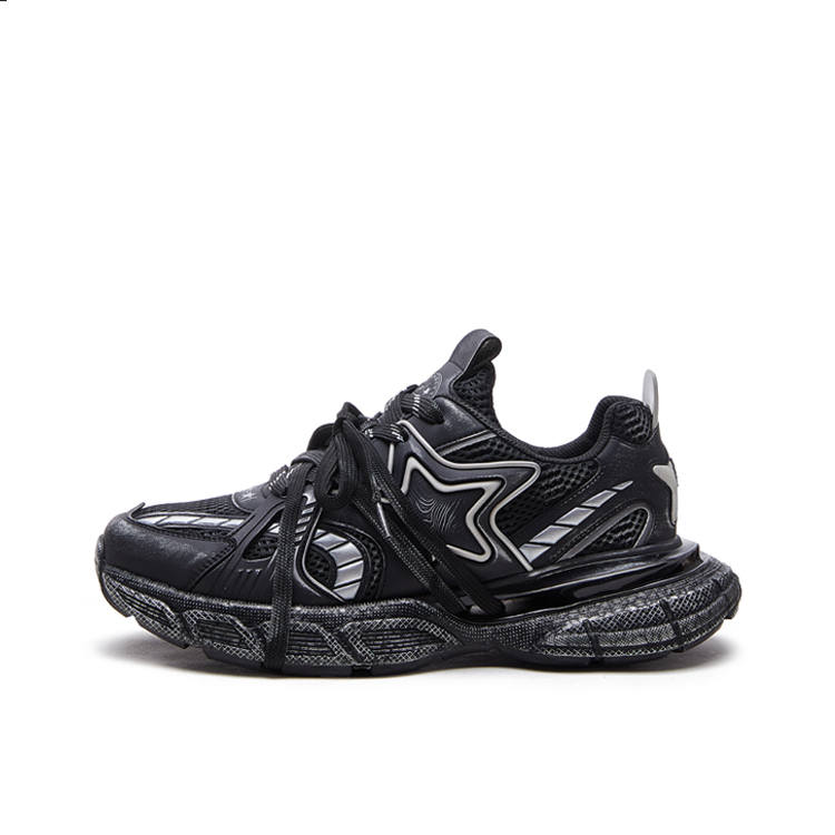 IG+GI Fabric Fashion Trend Cushioning Slip Resistant Abrasion Resistant Breathable Lightweight Low top Chunky Sneakers