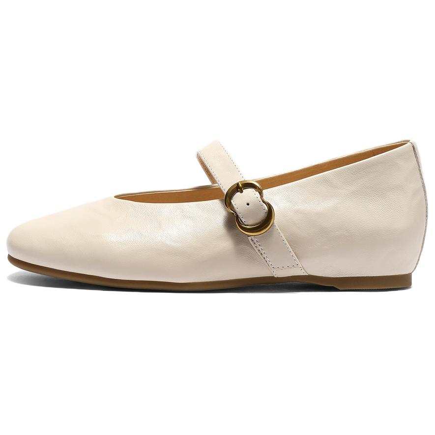Senda Sheepskin Flat Mary Jane Shoes Women's