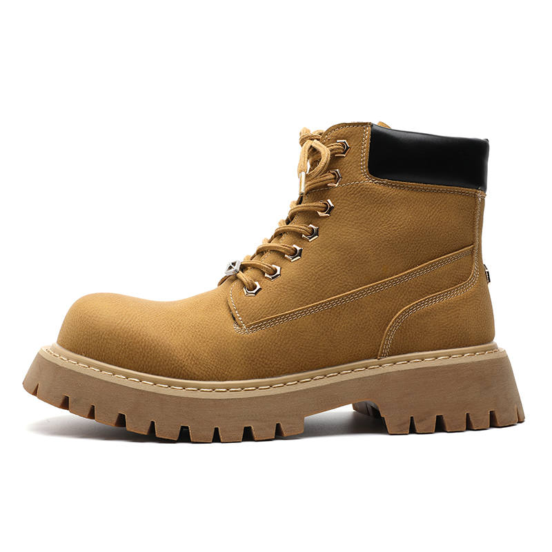 KAQIAODI KAQIAODI Microfiber Leather Short Combat Boots Men's