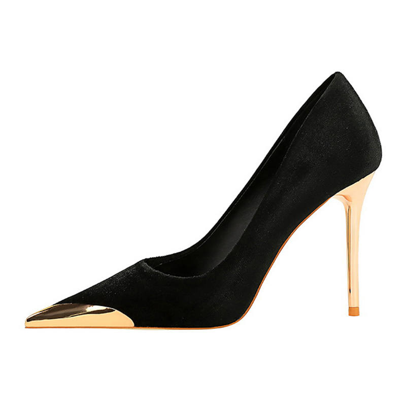 QITUMAUL Suede Slim Heel High Heels Women's