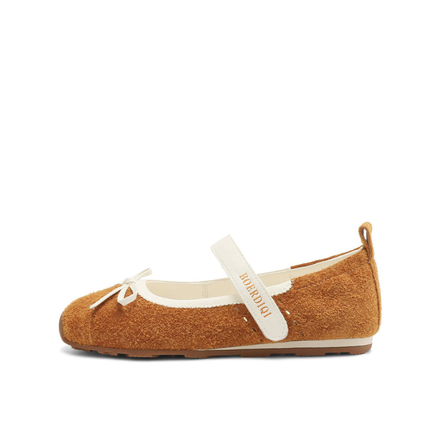 BOERDIQI Top Grain Cow Leather Flat Mary Jane Shoes Women's