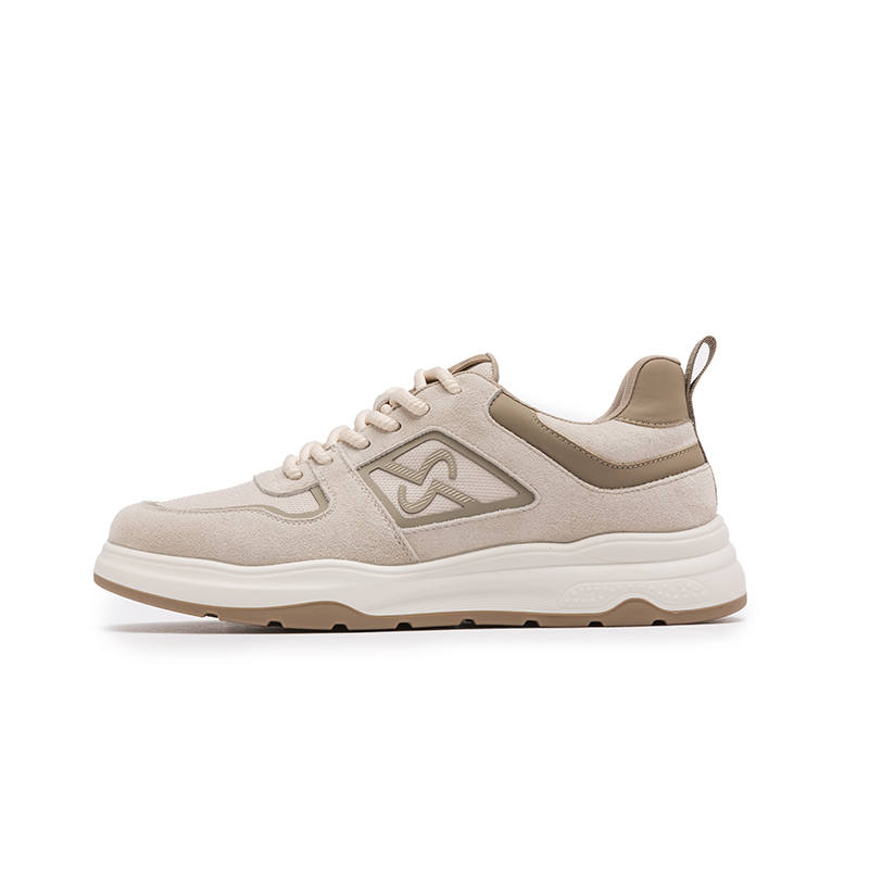 LAORENTOU Casual Shoes Men's Low Top Beige Khaki/Gray Green