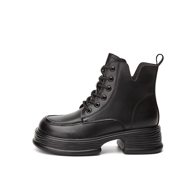 DAPHNE DAPHNE Short Combat Boots Medium Heel Women's