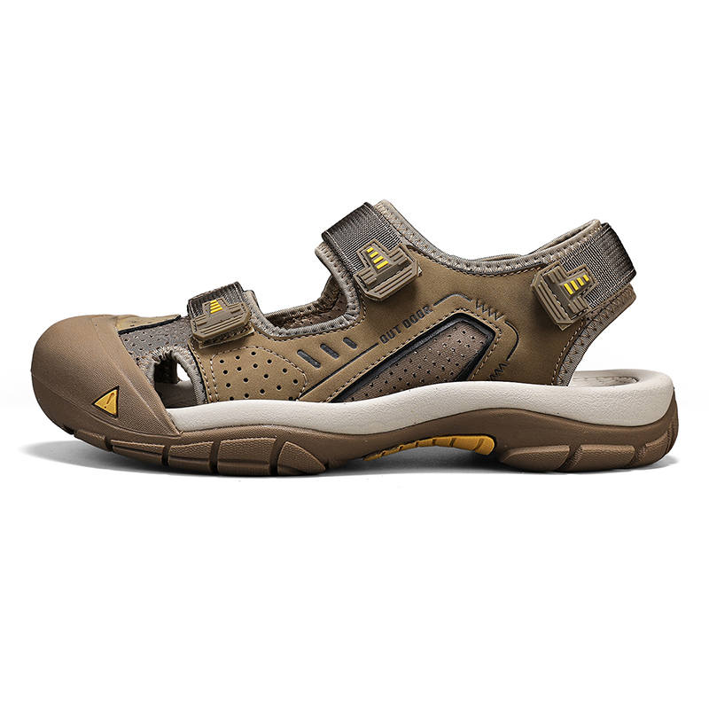 JIGONGYANG Cow Split Leather Slip Resistant And Breathable Slip Resistant And Breathable River Trekking Shoes Men's