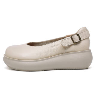 OULISASI Top Grain Cow Leather Casual Shoes Women's