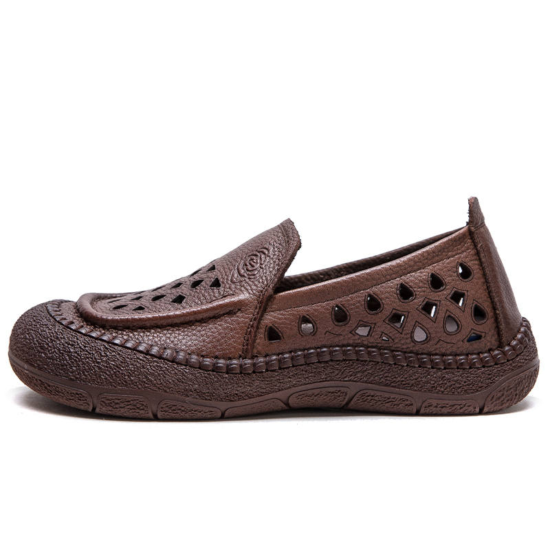 JIEZHOU Top Grain Cow Leather Casual Shoes Women's