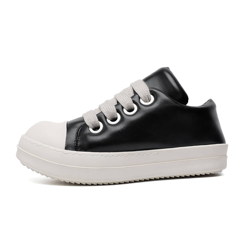 Dounkol Get Cool Microfiber Leather Abrasion Resistant Low top Skateboard Shoes Unisex Black