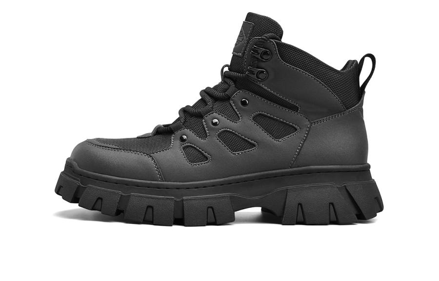 HLA HLA Microfiber Leather Short Combat Boots 5cm Men's