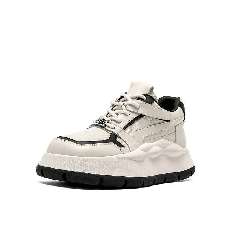 JOOC Cow Leather Height Increasing Height Increasing Low top Chunky Sneakers Women's