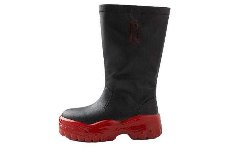 IMMI Leather Knee high Boots 6CM Women's Red