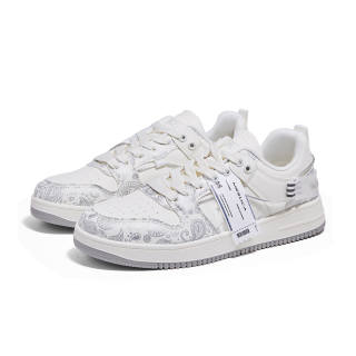 MESUCA Low top Skateboard Shoes Unisex White Silver