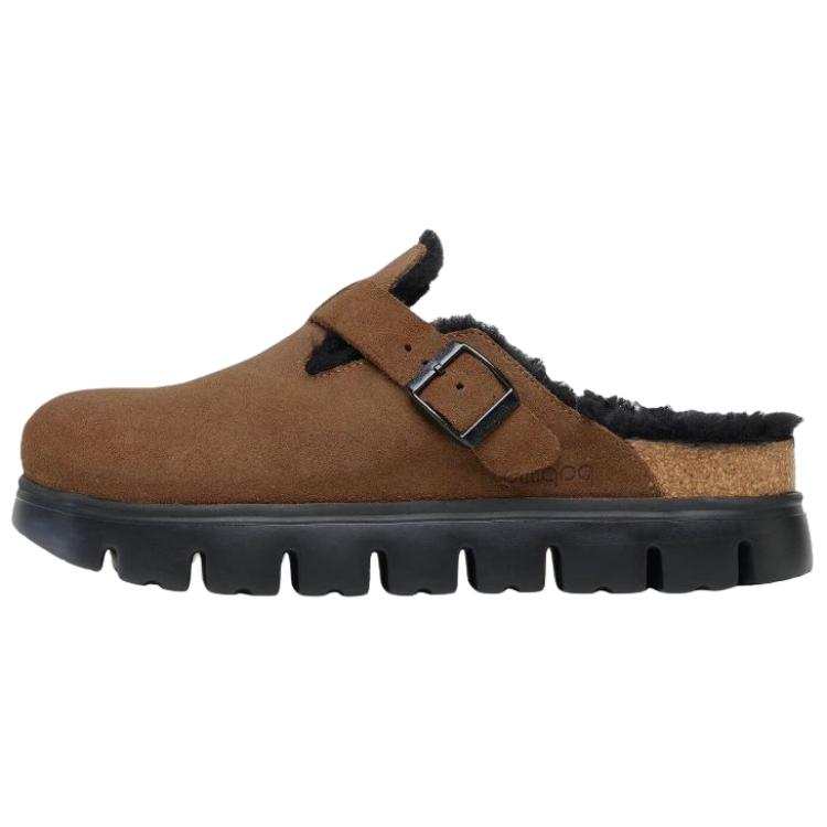 Birkenstock Boston EVA Abrasion Resistant Closed Toe Slippers Women's Dark Tea Brown