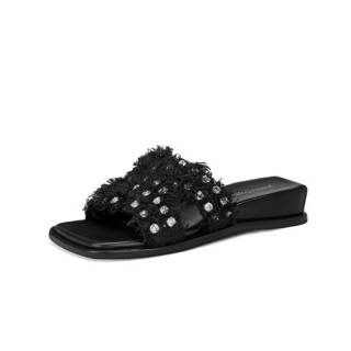 JESSICA SOPHIA Rubber Sole Rhinestone Slip Resistant Abrasion Resistant Slide Slippers Women's