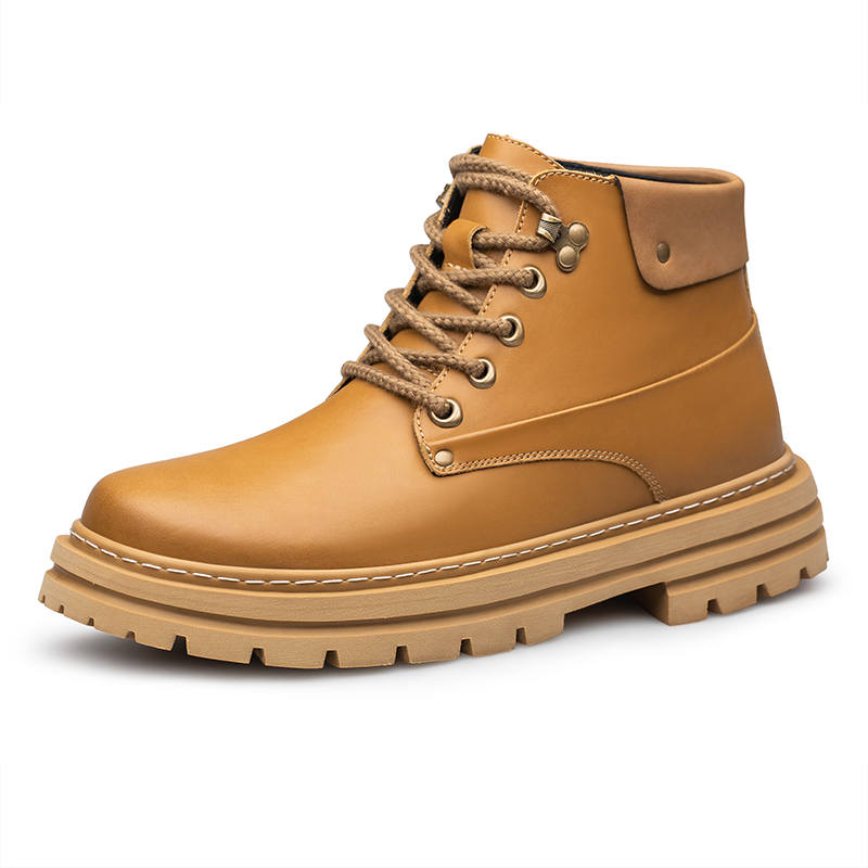 GONGNIULEITING GONGNIULEITING Cow Split Leather Short Combat Boots Men's
