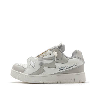 CUCS Microfiber Leather Low top Skateboard Shoes Unisex White