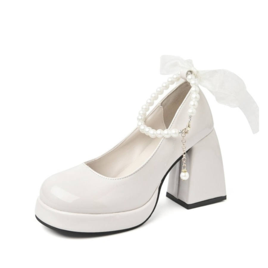 OBWA Pu Chunky Heel Mary Jane Shoes 9cm Women's