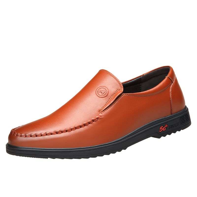 CITONGXIANSHENG Cow Split Leather Casual Shoes Men's Brown