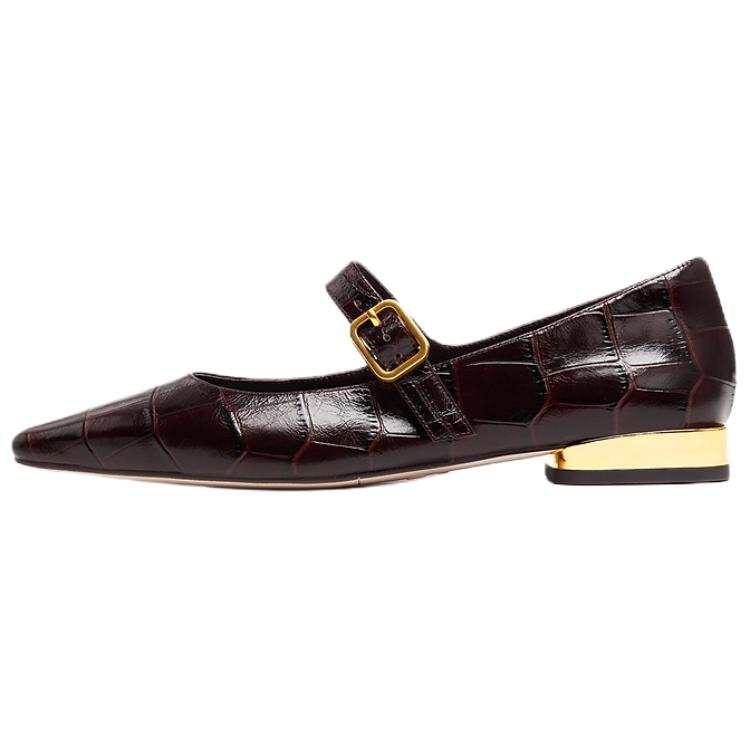 Staccato Annie Cow Leather Chunky Heel Mary Jane Shoes 2cm Women's