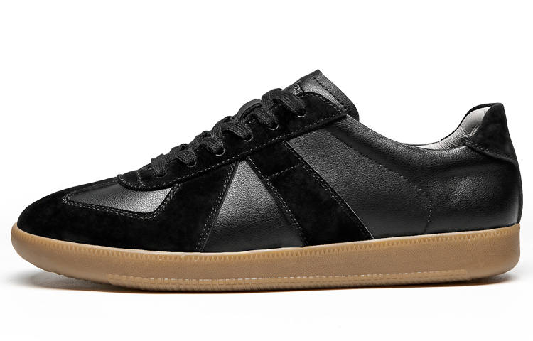 LEAVELAND Breathable German Army Trainers Unisex Black