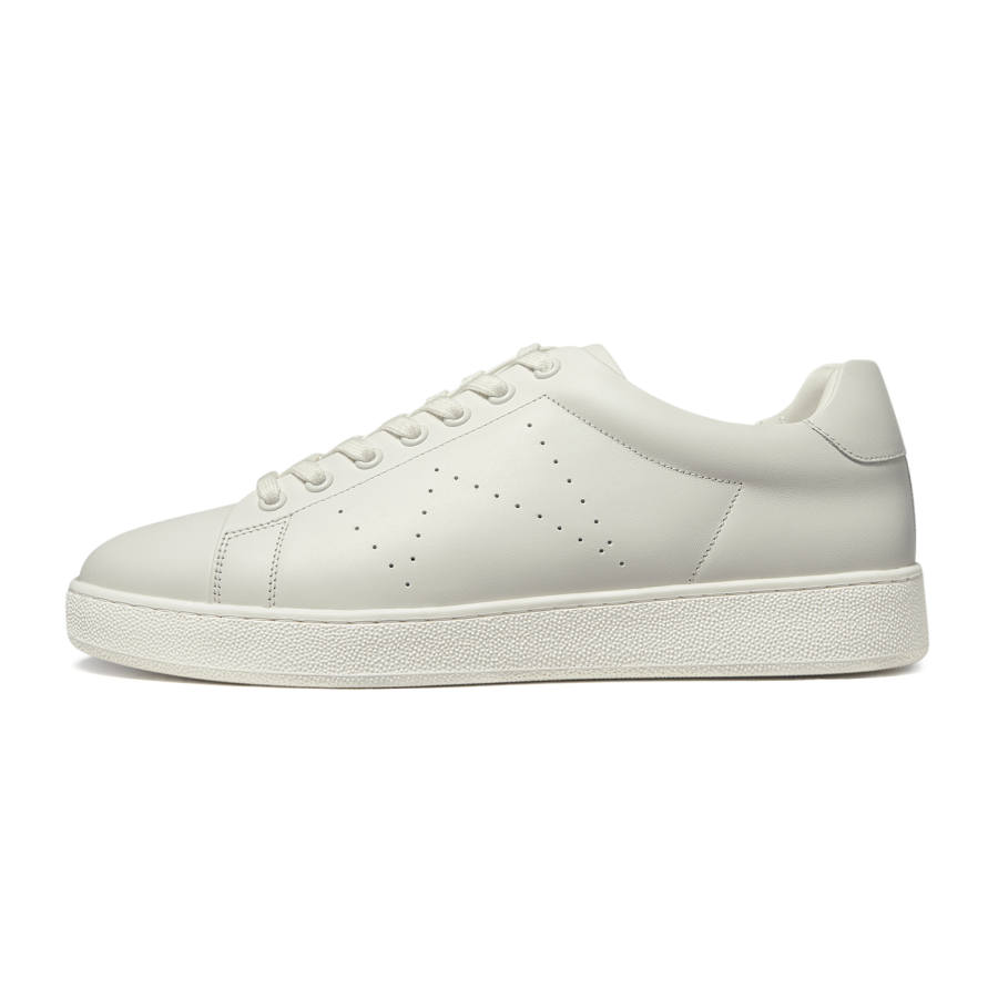 THOM WILLS Casual Versatile Calfskin White Sneakers Cushioning Slip Resistant Breathable Stylish Skateboarding Shoes