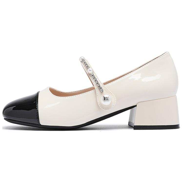 AGSDON Artificial Leather Chunky Heel High Heels 4.5cm Women's