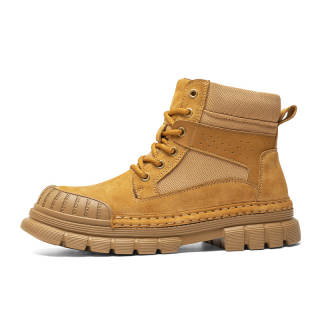 CariteSport Top Grain Pig Leather Short Combat Boots Men's